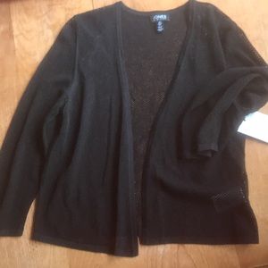Jones New York s Black net cardigan